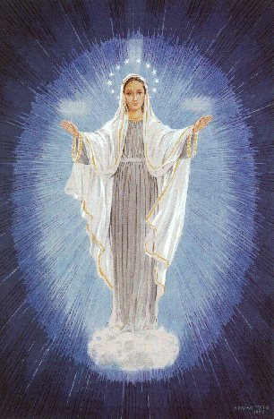 Painting of Our Lady of Medjugorje by Adrian Mills.